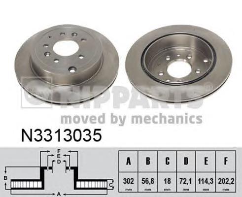 Диск гальмівний задній Nipparts N3313035