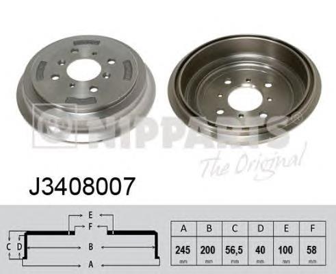 Купити J3408007 Nipparts Барабан гальмівний задній
