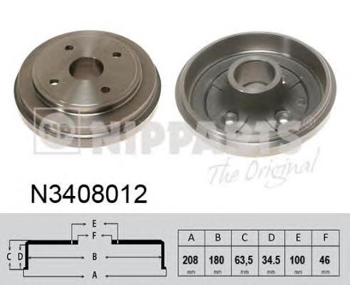 Барабан гальмівний задній Nipparts N3408012 ціна, від 27.10 USD