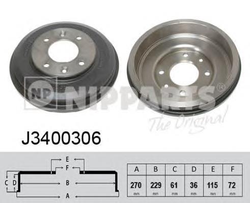 J3400306 Nipparts Барабан гальмівний задній