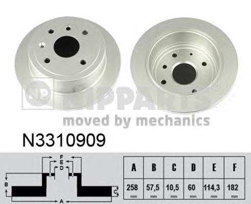 Задні дискові гальма Nipparts N3310909 ціна, від 34.30 USD