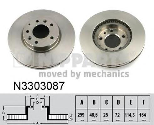 Диск переднього гальма Nipparts N3303087 ціна, від 49.52 USD