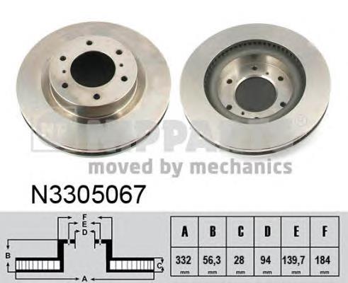 N3305067 Nipparts Гальмо дискове переднє