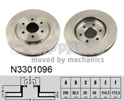 Диск гальмівний передній Nipparts N3301096