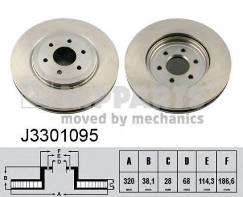 Диск гальмівний передній Nipparts J3301095