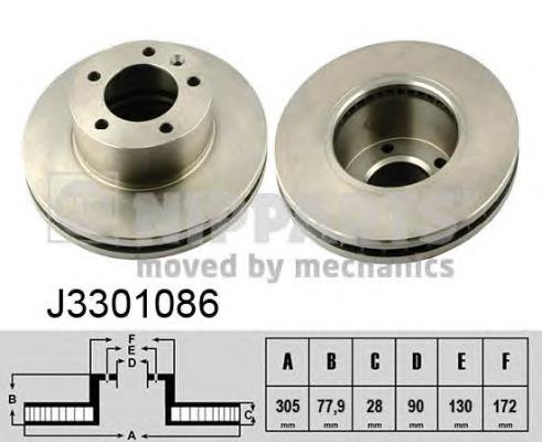J3301086 Nipparts Гальмо дискове переднє