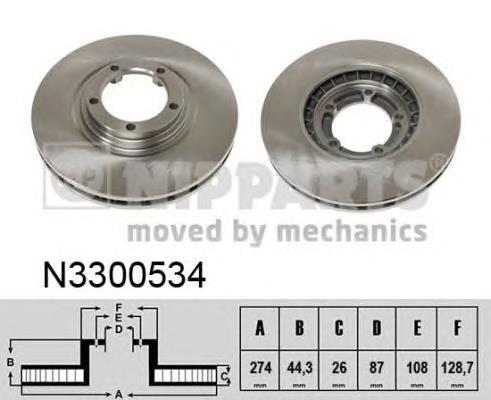 Диск гальмівний передній N3300534 Nipparts