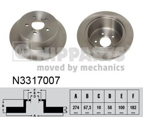 Задні дискові гальма Nipparts N3317007 ціна, від 12.67 USD