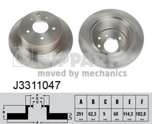 Задні дискові гальма Nipparts J3311047 ціна, від 37.62 USD