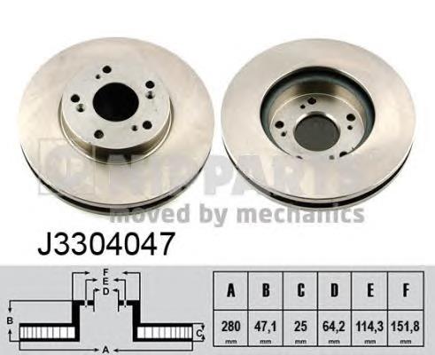 Диск переднього гальма Nipparts J3304047 ціна, від 37.38 USD