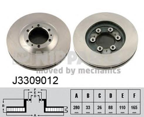 Диск гальмівний передній J3309012 Nipparts