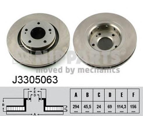 Диск переднього гальма Nipparts J3305063 ціна, від 46.87 USD