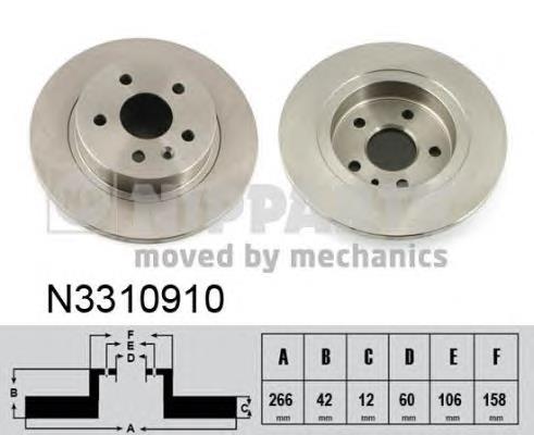 Задні дискові гальма Nipparts N3310910 ціна, від 42.74 USD