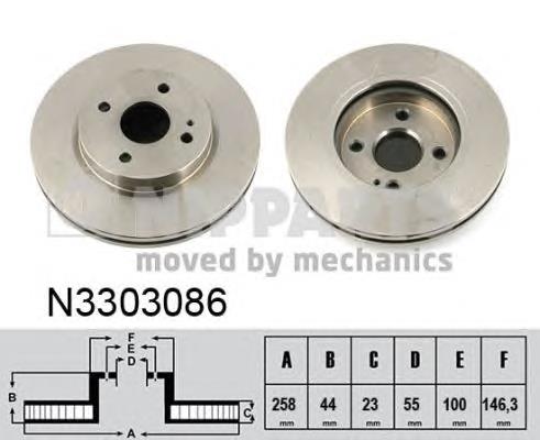 Диск гальмівний передній Nipparts N3303086