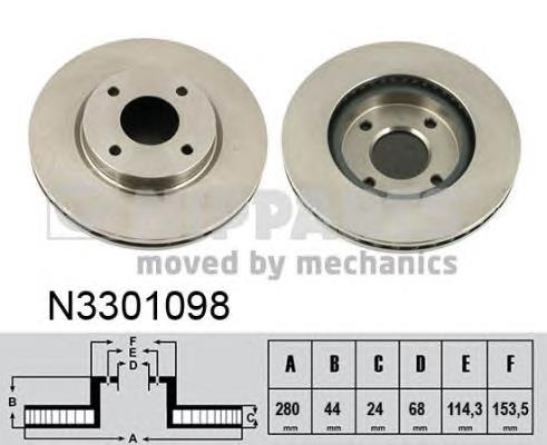 Диск переднього гальма Nipparts N3301098 ціна, від 39.98 USD