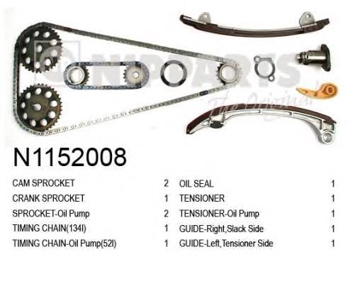 Ланцюг ГРМ, комплект Nipparts N1152008 ціна, від 169.09 USD