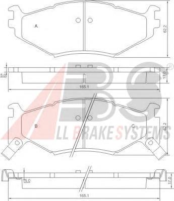 Колодки гальмівні передні, дискові 38522 ABS