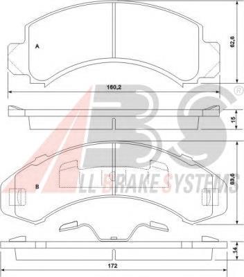 Гальмівні колодки ABS 38249 ціна, від 28.93 USD