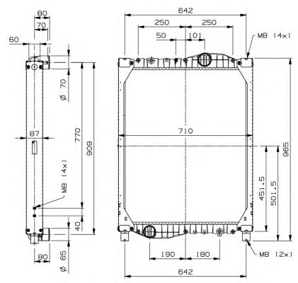 Радіатор основний NRF 509908 ціна, від 377.61 USD