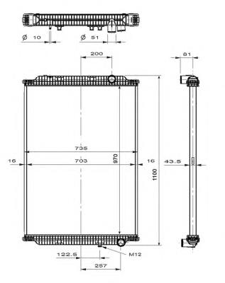Радіатор основний NRF 519564 ціна, від 442.14 USD