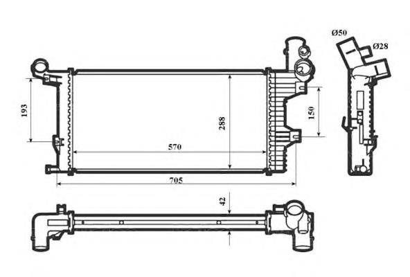 Радіатор охолодження, додатковий Thermotec D7ME017TT