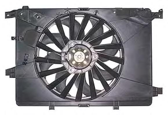 50517163 Fiat/Alfa/Lancia Дифузор радіатора охолодження, в зборі з двигуном і крильчаткою