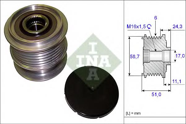 Інерційний шків INA 535020010 ціна, від 34.10 USD