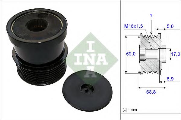 Шків генератора 535007030 INA