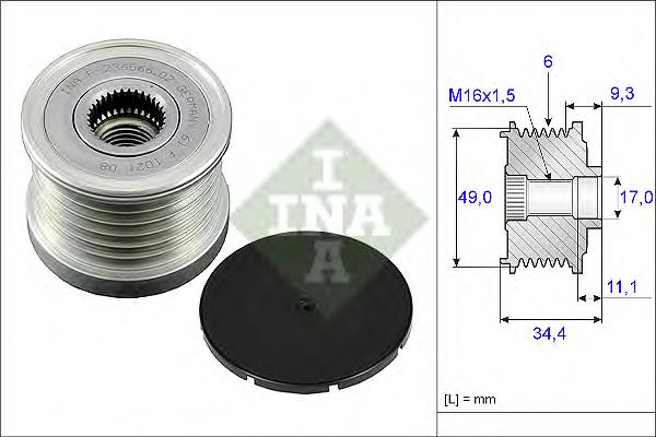 Купити 535007510 INA Шків генератора