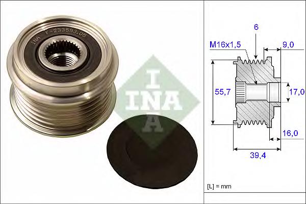 Інерційний шків INA 535006010 ціна, від 21.27 USD