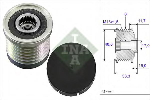 Шків генератора 535003010 INA