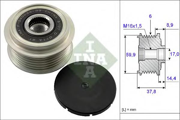 Інерційний шків INA 535013510 ціна, від 35.93 USD
