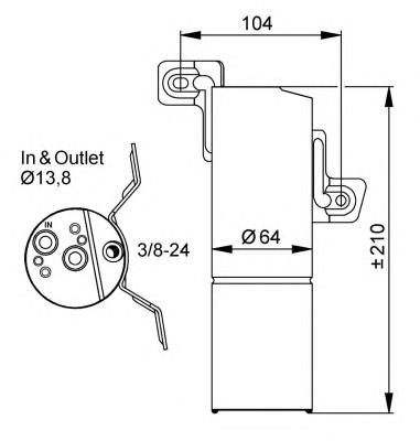 Ресивер-осушувач кондиціонера NRF 33303 ціна, від 26.92 USD