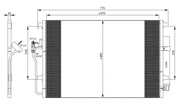 Радіатор охолодження кондиціонера NRF 35849