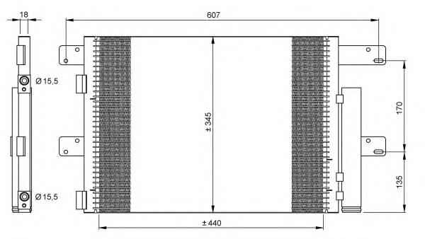 Радіатор охолодження кондиціонера NRF 35896