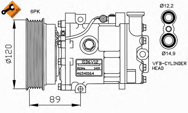 Компресор кондиціонера 0046540164 Fiat/Alfa/Lancia