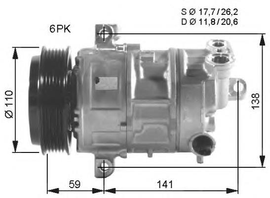 Компресор системи кондиціювання NRF 32544 ціна, від 90.09 USD
