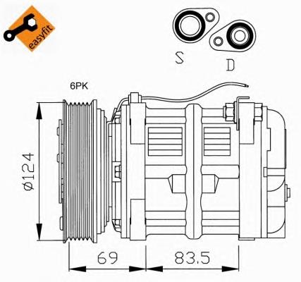 Компресор системи кондиціювання NRF 32038 ціна, від 243.12 USD