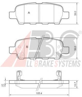 Задні гальмівні колодки ABS 37321 ціна, від 13.98 USD