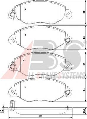 Гальмівні колодки ABS 37256 ціна, від 21.99 USD