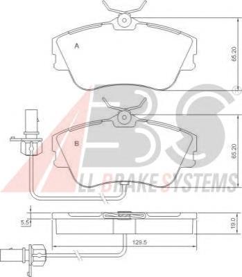 Гальмівні колодки ABS 37274 ціна, від 16.71 USD