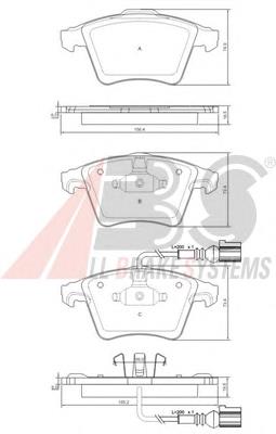 Передні тормозні колодки 37416 ABS