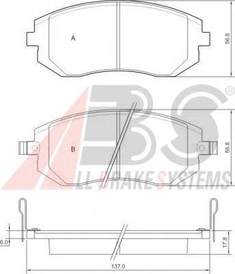 Гальмівні колодки ABS 37446 ціна, від 20.99 USD