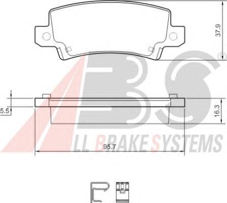 Задні гальмівні колодки ABS 37406 ціна, від 15.10 USD