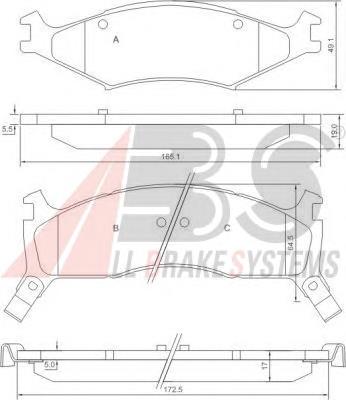 Гальмівні колодки ABS 37043 ціна, від 20.79 USD