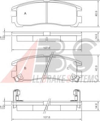 37014 ABS колодки гальмові задні, дискові