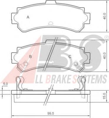 Задні гальмівні колодки ABS 36956 ціна, від 13.51 USD