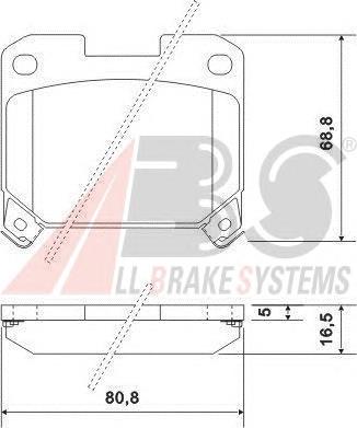Задні гальмівні колодки ABS 36936 ціна, від 16.82 USD