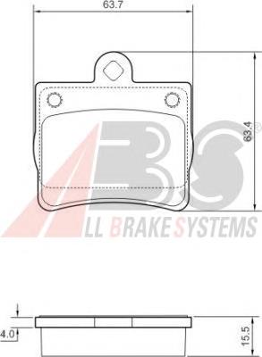 Задні гальмівні колодки ABS 37006 ціна, від 12.05 USD