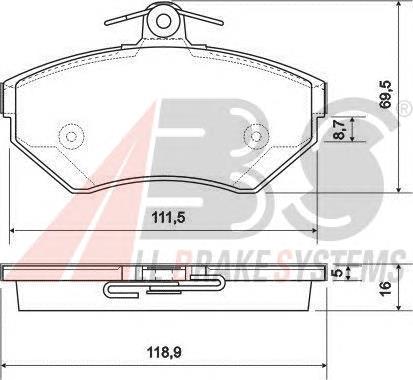 Гальмівні колодки ABS 37011 ціна, від 16.71 USD
